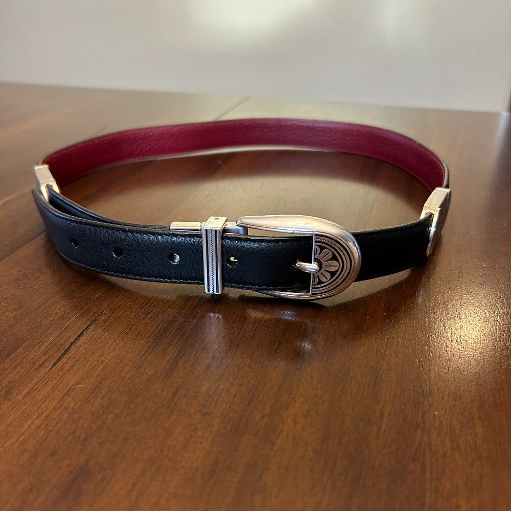 Brighton Leather Reversible Black Red Belt Size M/L Twist 32 #840217